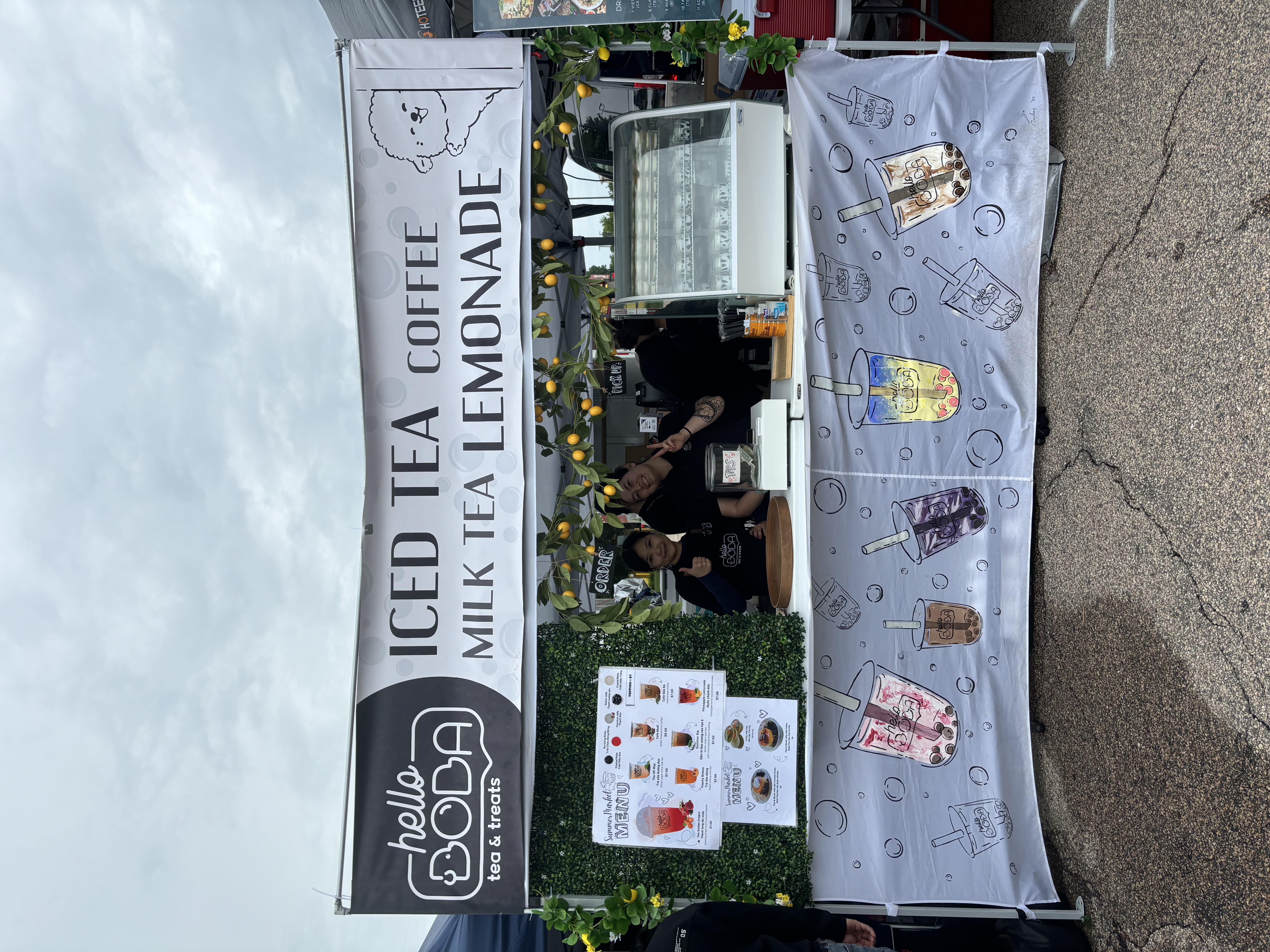 Hello Boba mobile tent setup at an event
